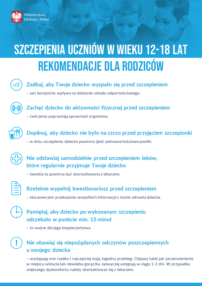 rekomendacje dla rodzicow plakat informacyjny 